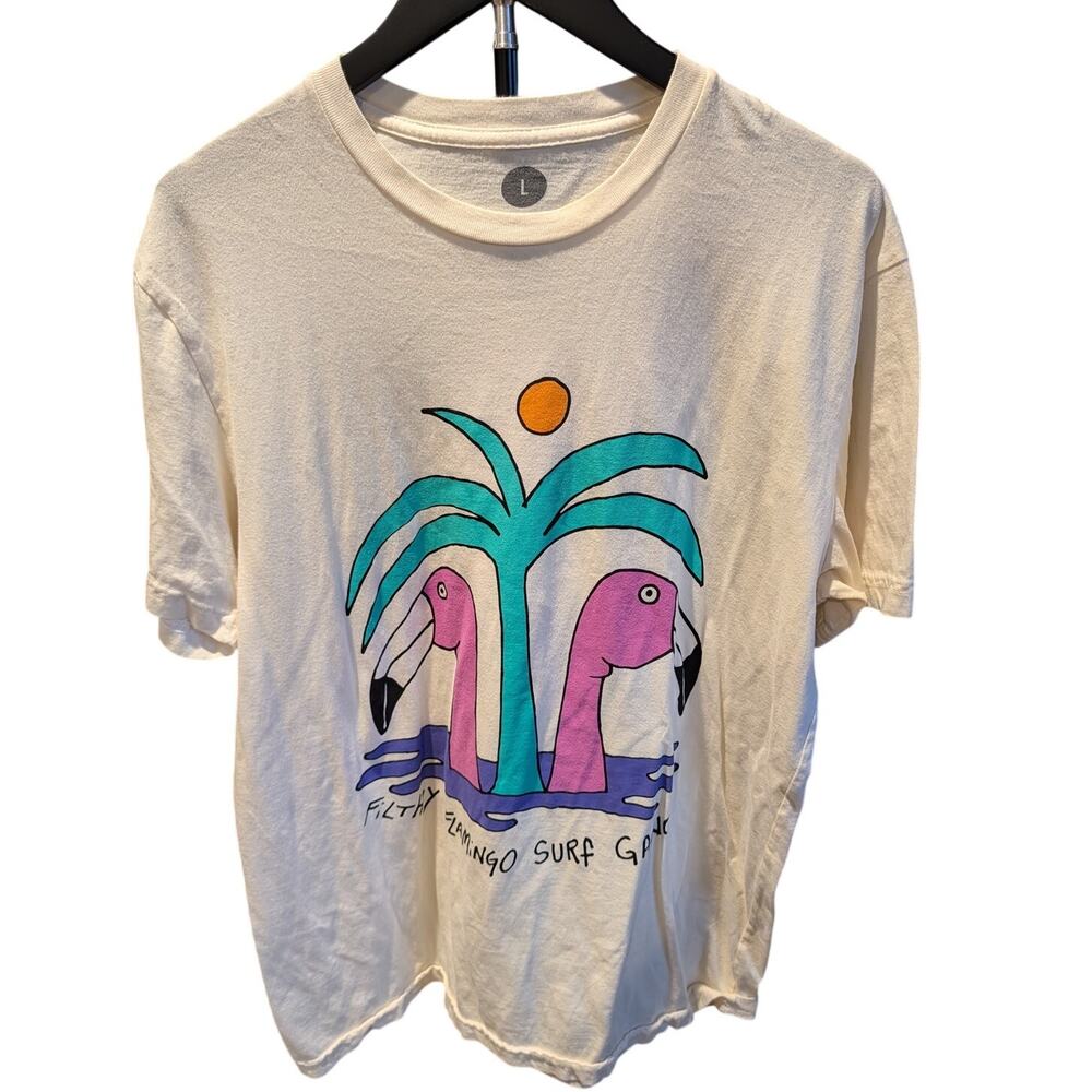 Duvin Design Co Filthy Flamingo Surf Gang Graphic Tee Large